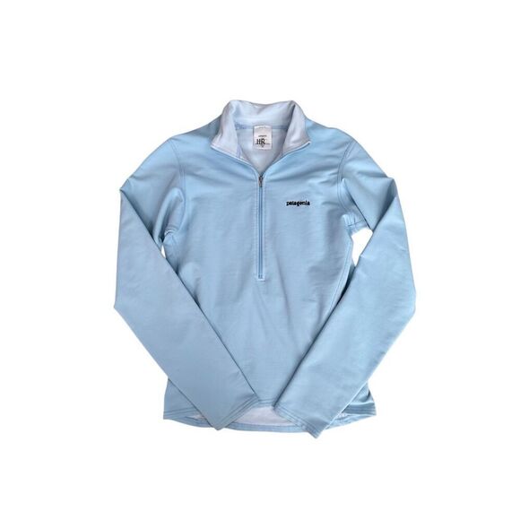 Patagonia Women's XS Thermal Capilene Baselayer Half Zip Up Jacket Light Blue - Picture 1 of 11